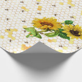 Design Nine für Sonnenblumen und Bienen Geschenkpapier (Ecke)