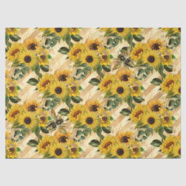Design Nine für Sonnenblumen und Bienen Seidenpapier