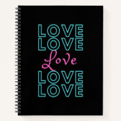 Design-Notebook für die blaurosa Liebe Notizblock (Vorderseite)