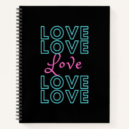 Design-Notebook für die blaurosa Liebe Notizblock