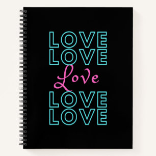 Design-Notebook für die blaurosa Liebe Notizblock