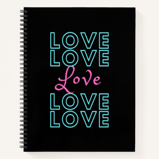 Design-Notebook für die blaurosa Liebe Notizblock (Vorderseite)