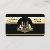 Design oder Architektur-Logo Schwarz und Gold Visitenkarte (Vorderseite)