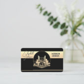 Design oder Architektur-Logo Schwarz und Gold Visitenkarte (Stehend Vorderseite)