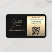 Design oder Architektur-Logo Schwarz und Gold Visitenkarte (Rückseite)
