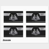 Design oder Architektur Logo Schwarz und Stahl Rechteckiger Aufkleber (Blatt)