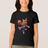 Design of a dog playing basketball Tri-Blend shirt (Vorderseite)