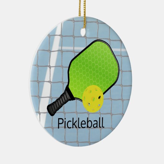 Design-Ornament des Pickleball Ball Paddels Keramik Ornament (Rechts)