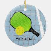 Design-Ornament des Pickleball Ball Paddels Keramik Ornament (Hinten)