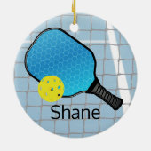 Design-Ornament des Pickleball Ball Paddels Keramik Ornament (Hinten)