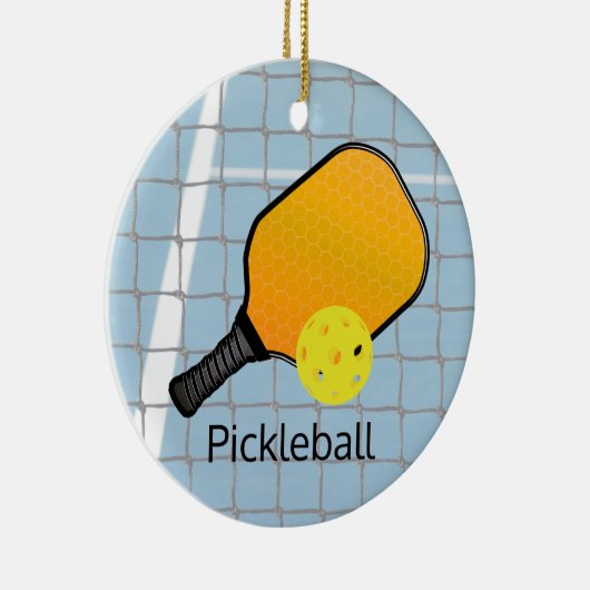Design-Ornament des Pickleball Ball Paddels Keramik Ornament (Rechts)
