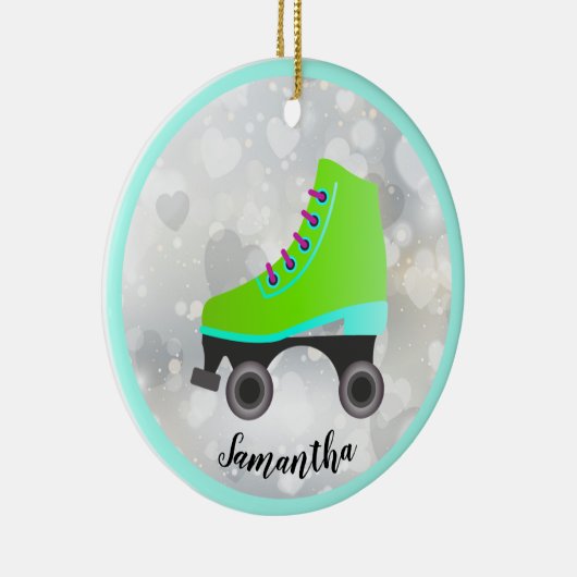 Design-Ornament des Skate Lime Green Roller Keramik Ornament (Rechts)