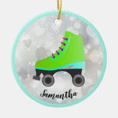 Design-Ornament des Skate Lime Green Roller Keramik Ornament (Vorne)