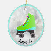 Design-Ornament des Skate Lime Green Roller Keramik Ornament (Links)