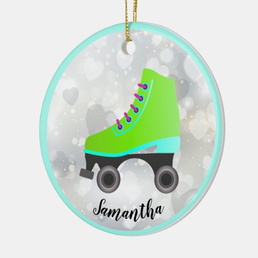 Design-Ornament des Skate Lime Green Roller Keramik Ornament (Links)