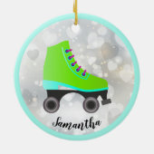 Design-Ornament des Skate Lime Green Roller Keramik Ornament (Hinten)