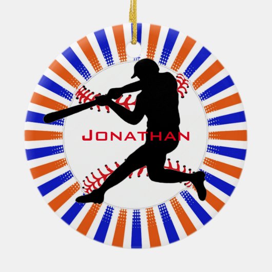 Design-Ornament für Baseball Player Keramik Ornament (Hinten)