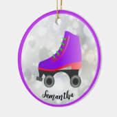 Design-Ornament für lila und rote Roller-Skate Keramik Ornament (Links)