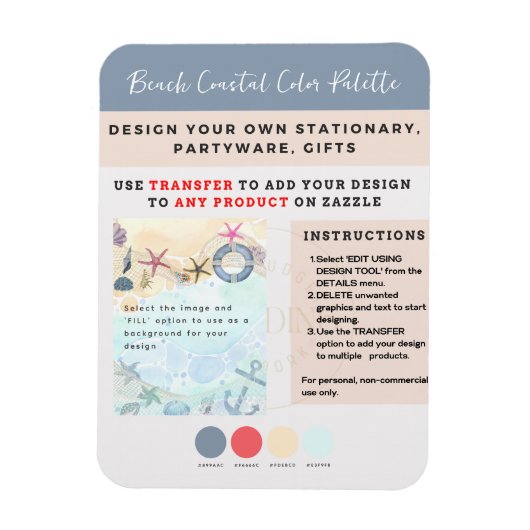 Design Own Beach Coastal nautical Magnet (Vertikal)