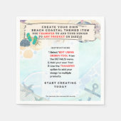 Design Own Beach Coastal Nautical Partyware Serviette (Vorderseite)
