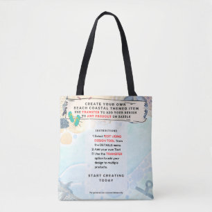 Design Own Beach Coastal nautical Tasche