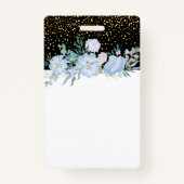 Design Own Blue Floral Business oder Event Station Ausweis (Rückseite)