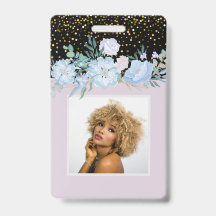 Design Own Blue Floral Business oder Event Station