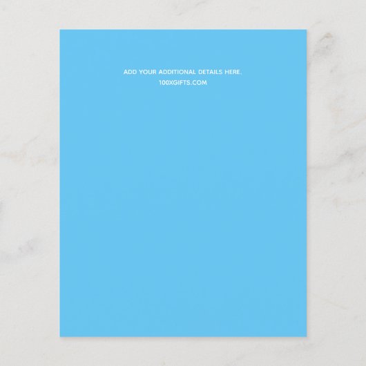 Design Own Blue Floral Event Business Stationierun Flyer (Hinten)