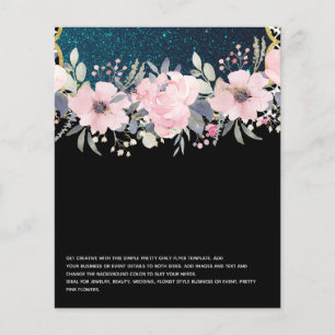 Design Own Pink Floral Event Business Stationery Flyer