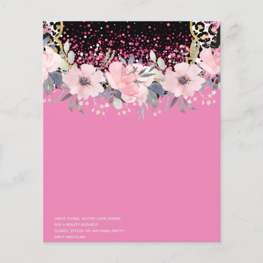 Design Own Pink Floral Event Business Stationery Flyer (Vorne)
