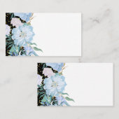 Design Own Trending Girly Stationery Blaue Blumen Visitenkarte (Vorne/Hinten)