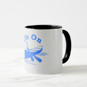 Design-Paddel - Tasse mit hellgrauem/blauem Combo (VorderseiteRechts)