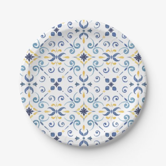 Design-Papiertafel Amalfi Coast Mediterrane Pappteller (Vorderseite)