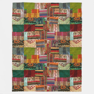 Design-Patchwork-Tapisserie für Rot und Grün Kilim Fleecedecke