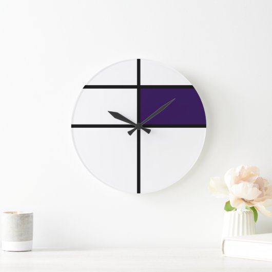 Design Piet Mondrian: lila Große Wanduhr (Zuhause)