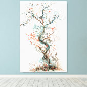 Design Plant - Artistic Floral Tree Leinwanddruck (Insitu (Holzboden))