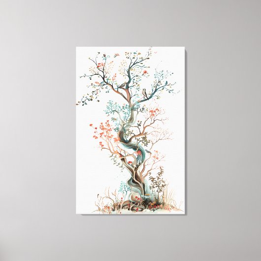Design Plant - Artistic Floral Tree Leinwanddruck (Vorderseite)