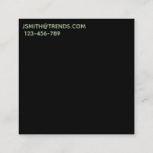 Design Retro beruflich modern Quadratische Visitenkarte (Rückseite)