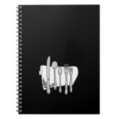 Design-Rezept für Schwarz-Weiß-Siverware-Notebooks Notizblock (Vorderseite)