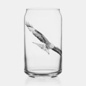 Design Rotmilan im Flug schwarzweiss Dosenglas (Vorderseite)