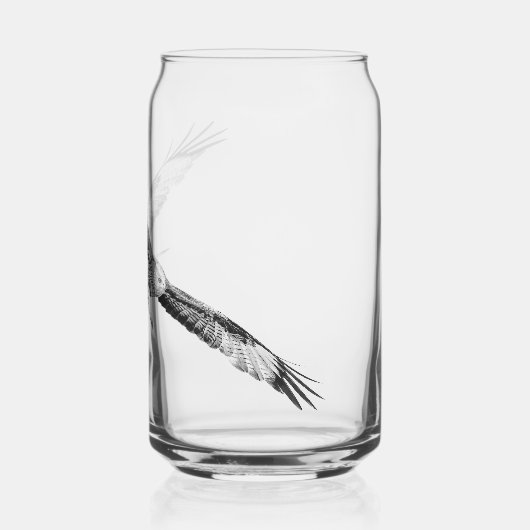 Design Rotmilan im Flug schwarzweiss Dosenglas (Links)