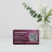 Design Rustikaler Carpenter QR Code Holzbearbeitun Visitenkarte (Stehend Vorderseite)