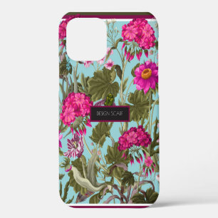 Design Schal mit Geranien und Wildblumen. Trend iPhone 12 Hülle