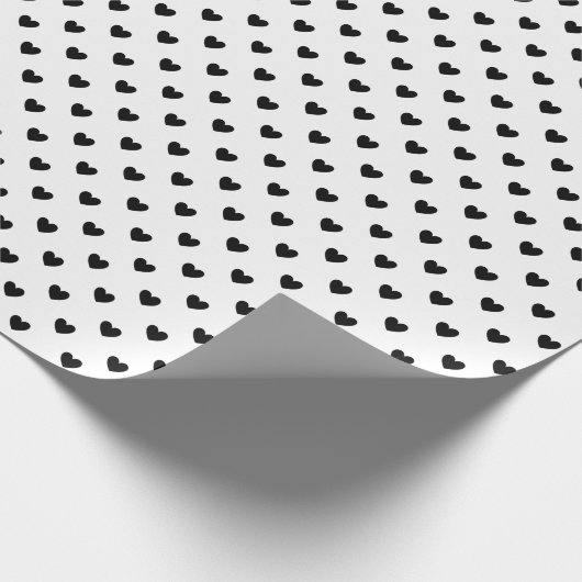Design Schwarz-Weiß-Herz-Muster-Papier Geschenkpapier (Ecke)