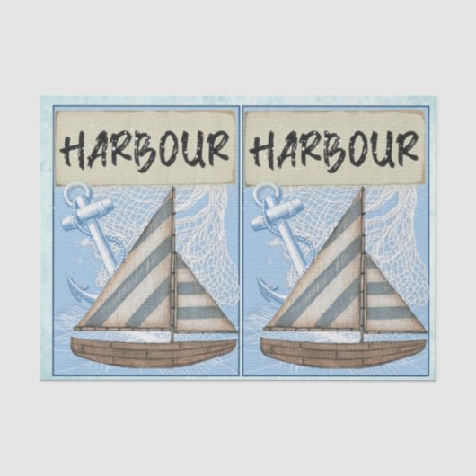 Design-Serie Nautical Harbor 14 Seidenpapier (Vorderseite)