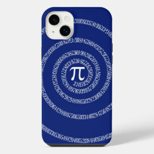Design-Spirale für Pi auf Marineblau iPhone 14 Plus Hülle