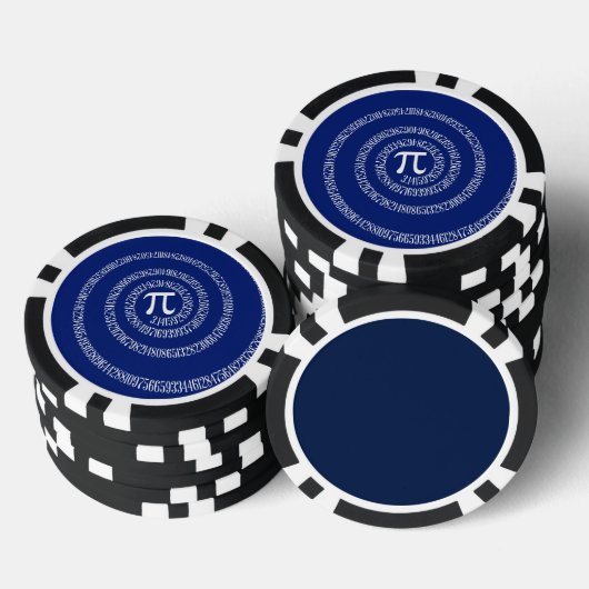 Design Spirale für Pi auf Navy Blue Pokerchips (Stapel)