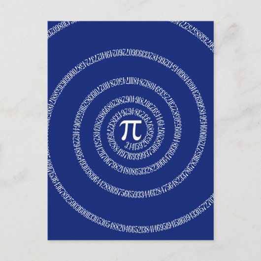 Design Spirale für Pi auf Navy Blue Postkarte (Vorderseite)