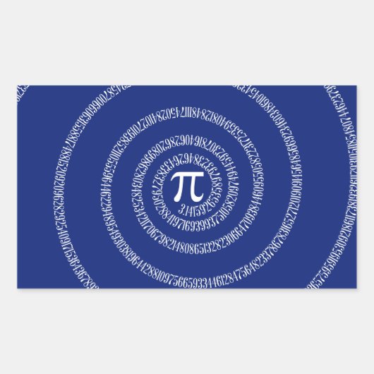 Design Spirale für Pi auf Navy Blue Rechteckiger Aufkleber (Vorderseite)