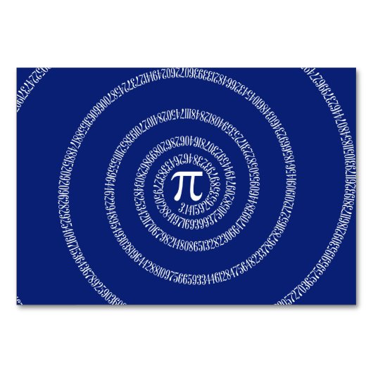 Design Spirale für Pi auf Navy Blue Tischnummer (Vorderseite)